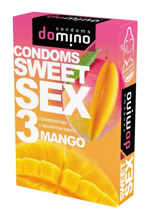 Презервативы для орального секса DOMINO Sweet Sex с ароматом манго - 3 шт. - Domino - купить с доставкой в Березниках