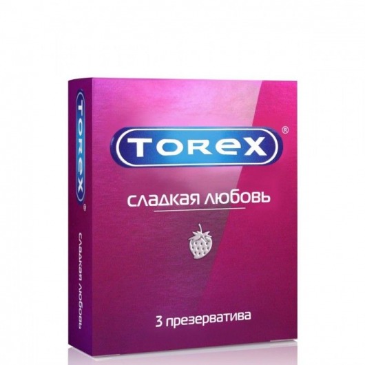 Презервативы Torex  Сладкая любовь  с ароматом клубники - 3 шт. - Torex - купить с доставкой в Березниках