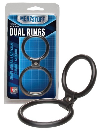 Чёрное двойное эрекционное кольцо Dual Rings Black - Dream Toys - в Березниках купить с доставкой