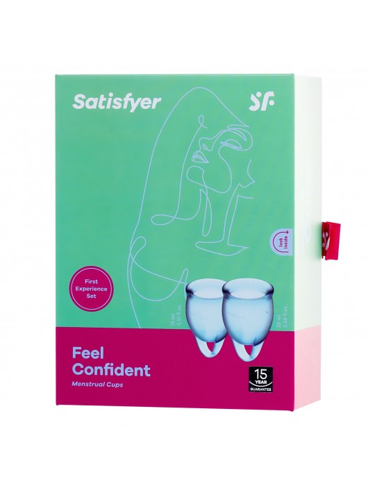 Набор голубых менструальных чаш Feel confident Menstrual Cup - Satisfyer - купить с доставкой в Березниках
