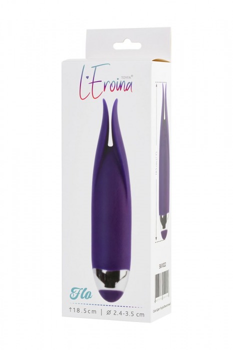 Фиолетовый клиторальный вибростимулятор FLO - 18,5 см. - ToyFa