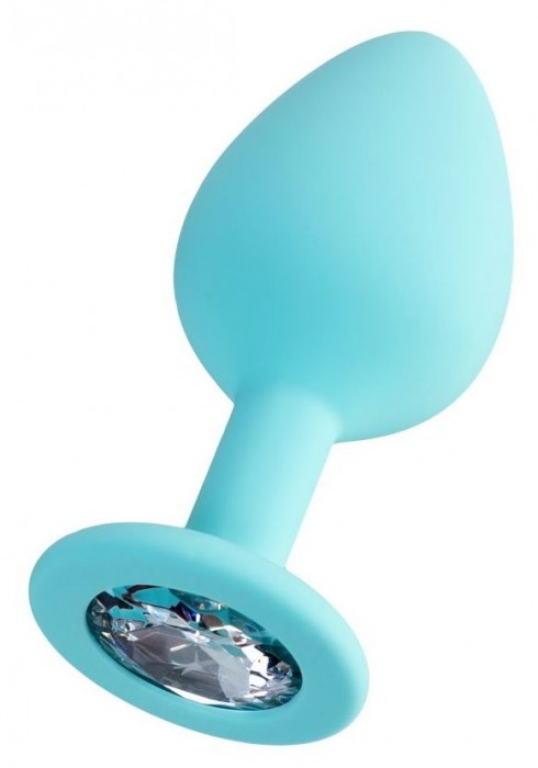 Мятная анальная втулка Brilliant с прозрачным кристаллом - 8 см. - ToyFa - купить с доставкой в Березниках