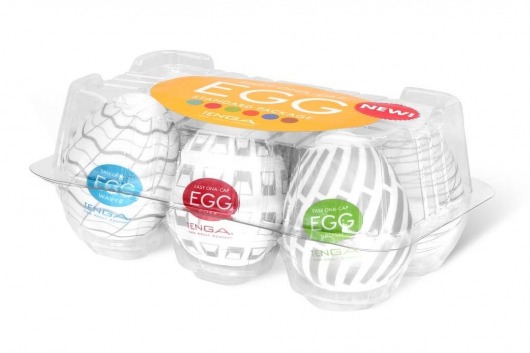 Набор из 6 мастурбаторов Tenga EGG Easy Beat с различным рельефом - Tenga - в Березниках купить с доставкой
