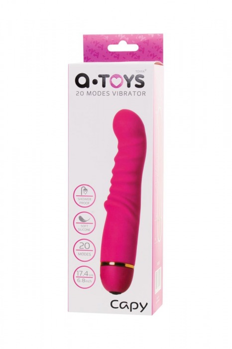 Розовый ребристый вибратор Capy - 17,4 см. - A-toys