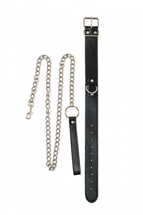 Черный ошейник с поводком Wild - Lola Games - купить с доставкой в Березниках