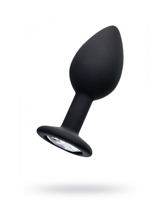 Черная анальная втулка с прозрачным стразом - 7,2 см. - POPO Pleasure - купить с доставкой в Березниках