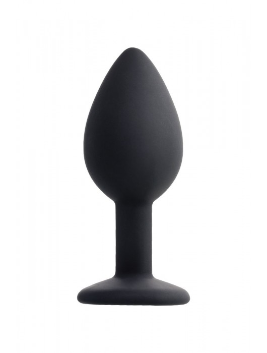 Черная анальная втулка с прозрачным стразом - 7,2 см. - POPO Pleasure - купить с доставкой в Березниках
