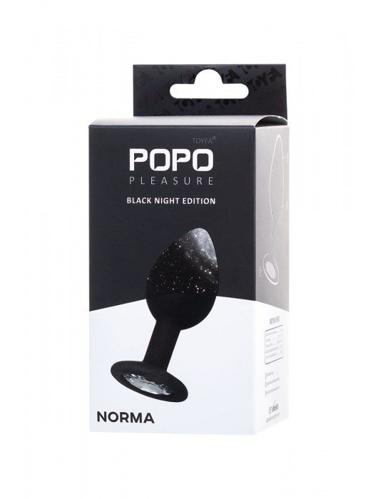 Черная анальная втулка с прозрачным стразом - 7,2 см. - POPO Pleasure - купить с доставкой в Березниках