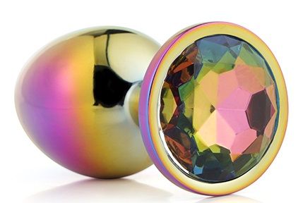 Голографическая анальная втулка с радужным кристаллом - 7,1 см. - Dream Toys - купить с доставкой в Березниках
