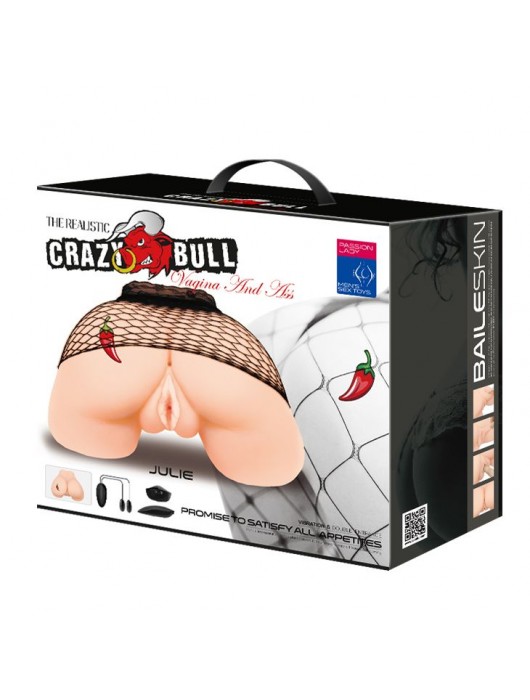 Телесная вибровагина Julie с 2 рабочими отверстиями - Baile - в Березниках купить с доставкой