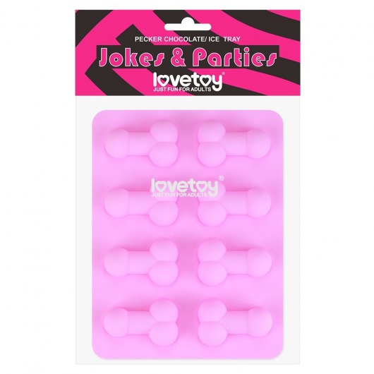 Розовая формочка для льда и шоколада Pecker Chocolate/Ice Tray - Lovetoy - купить с доставкой в Березниках