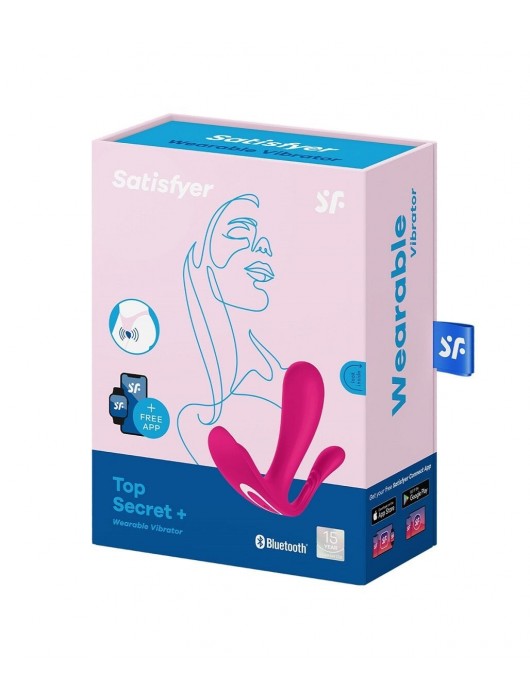 Розовый анально-вагинальный вибромассажер Top Secret+ - Satisfyer