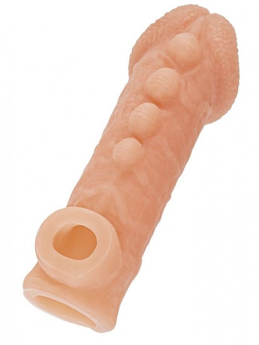 Телесная закрытая насадка с шишечками Cock Sleeve Size S - 13,8 см. - KOKOS - в Березниках купить с доставкой