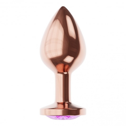 Пробка цвета розового золота с фиолетовым кристаллом Diamond Amethyst Shine S - 7,2 см. - Lola Games - купить с доставкой в Березниках