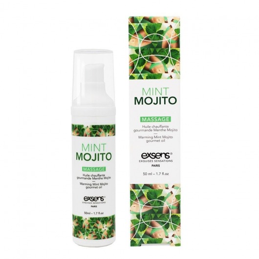 Разогревающее массажное масло с ароматом мохито Gourmet Mint Mojito - 50 мл. - Exsens - купить с доставкой в Березниках