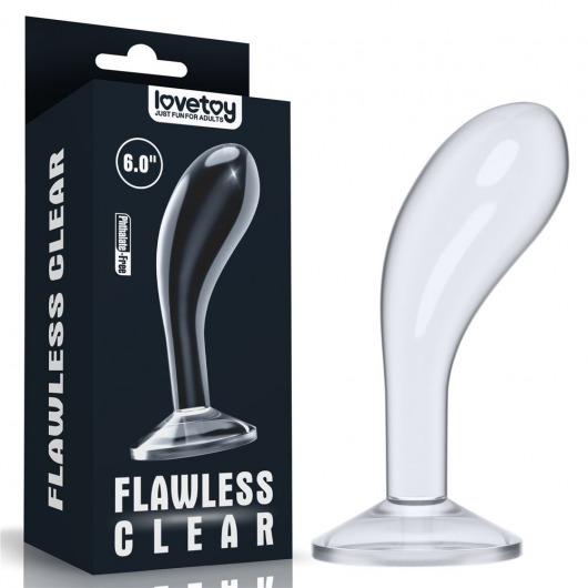 Прозрачный стимулятор простаты Flawless Clear Prostate Plug - 15 см. - Lovetoy - в Березниках купить с доставкой