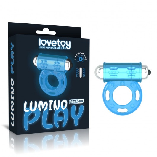 Голубое, светящееся в темноте эрекционное виброкольцо Lumino Play Vibrating Penis Ring - Lovetoy - в Березниках купить с доставкой