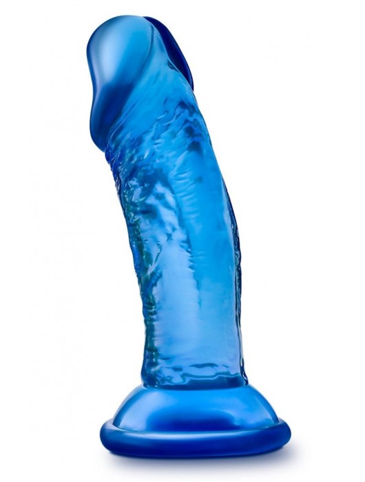 Синий анальный фаллоимитатор Sweet N Small 4 Inch Dildo with Suction Cup - 11,4 см. - Blush Novelties