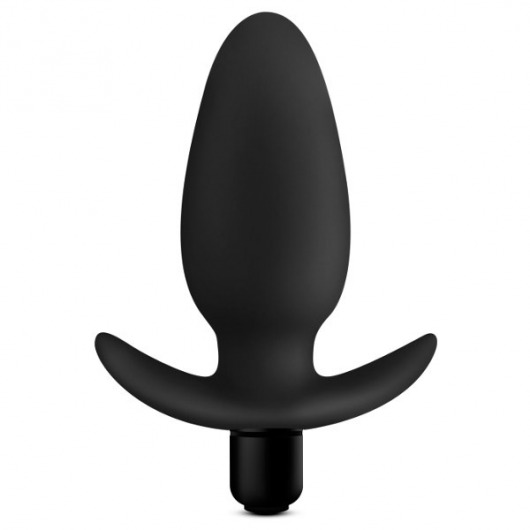 Черная анальная вибропробка Silicone Saddle Plug - 12,1 см. - Blush Novelties