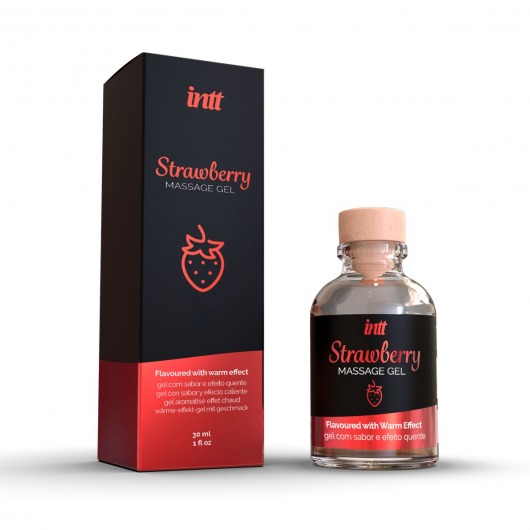 Массажный гель с ароматом клубники Strawberry - 30 мл. - INTT - купить с доставкой в Березниках