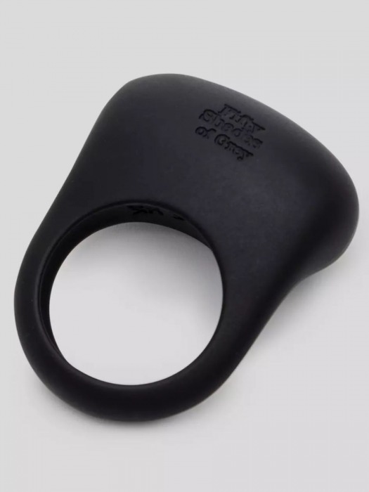 Черное эрекционное виброкольцо Sensation Rechargeable Vibrating Love Ring - Fifty Shades of Grey - в Березниках купить с доставкой