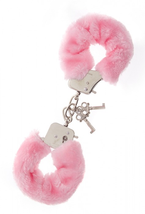 Металлические наручники с розовой меховой опушкой METAL HANDCUFF WITH PLUSH PINK - Dream Toys - купить с доставкой в Березниках