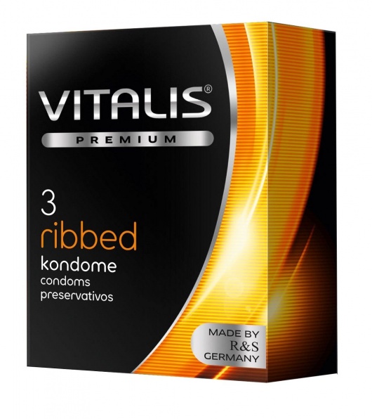 Ребристые презервативы VITALIS PREMIUM ribbed - 3 шт. - Vitalis - купить с доставкой в Березниках