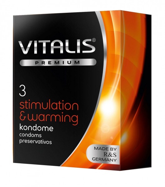 Презервативы VITALIS PREMIUM stimulation   warming с согревающим эффектом - 3 шт. - Vitalis - купить с доставкой в Березниках