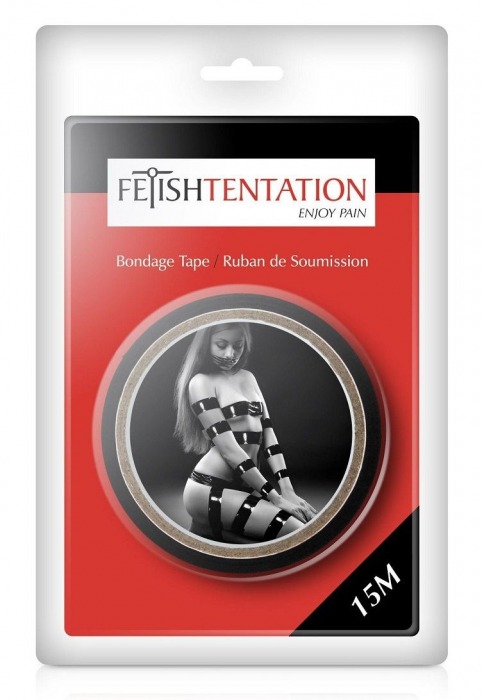 Черный скотч для фиксации - 15 м. - Fetish Tentation - купить с доставкой в Березниках
