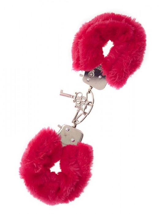 Металлические наручники с красной меховой опушкой METAL HANDCUFF WITH PLUSH RED - Dream Toys - купить с доставкой в Березниках