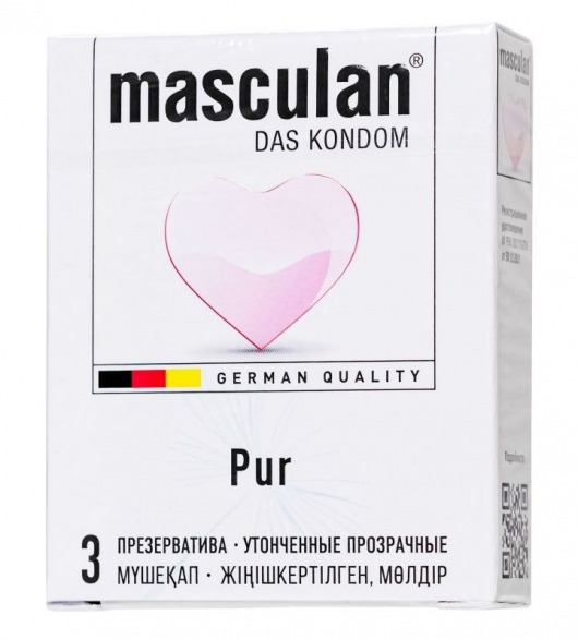 Супертонкие презервативы Masculan Pur - 3 шт. - Masculan - купить с доставкой в Березниках