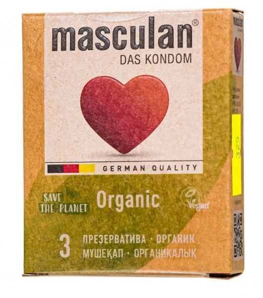 Экологически чистые презервативы Masculan Organic - 3 шт. - Masculan - купить с доставкой в Березниках