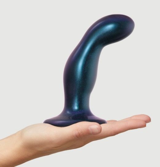 Темно-синяя насадка Strap-On-Me Dildo Plug Snaky size M - Strap-on-me - купить с доставкой в Березниках