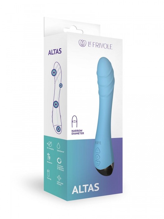 Голубой изогнутый вибратор Altas - 21 см. - Le Frivole