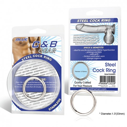 Стальное эрекционное кольцо STEEL COCK RING - 3.5 см. - BlueLine - в Березниках купить с доставкой