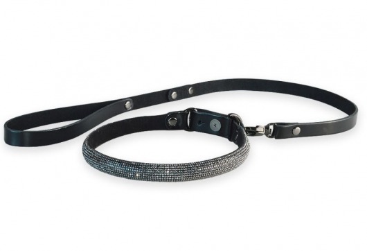 Эффектный сверкающий ошейник с поводком  Гламур - Sitabella - купить с доставкой в Березниках