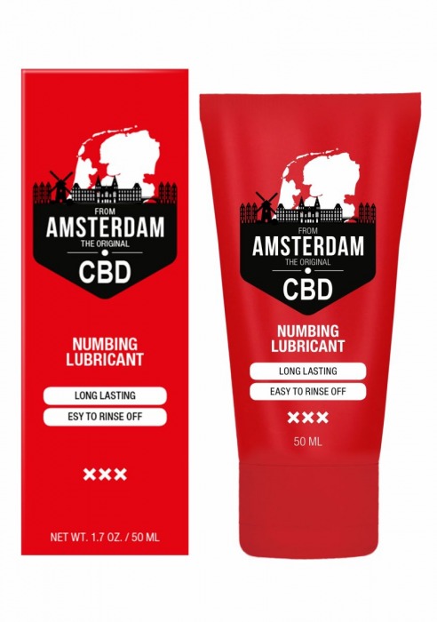 Пролонгирующий лубрикант Numbing CBD from Amsterdam - 50 мл. - Shots Media BV - купить с доставкой в Березниках