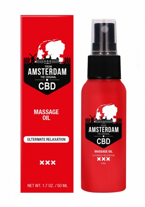 Стимулирующее массажное масло CBD from Amsterdam Massage Oil - 50 мл. - Shots Media BV - купить с доставкой в Березниках