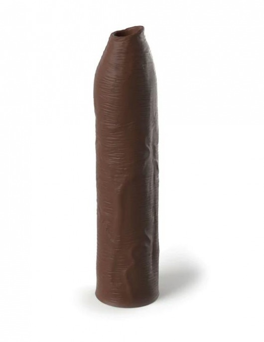 Коричневая насадка-удлинитель Uncut Silicone Penis Enhancer - 17,8 см. - Pipedream - в Березниках купить с доставкой