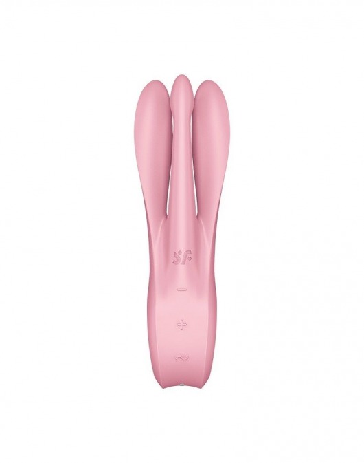 Розовый вибратор Threesome 1 с  пальчиками - Satisfyer