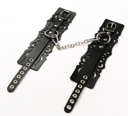 Узорчатые кожаные оковы с регулируемыми ремешками - Crazy Handmade - купить с доставкой в Березниках