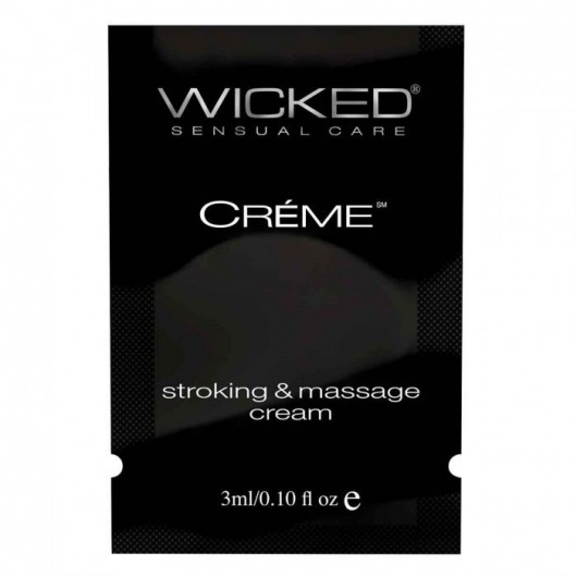 Крем для массажа и мастурбации Wicked Stroking and Massage Creme - 3 мл. - Wicked - купить с доставкой в Березниках