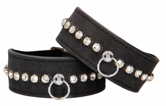 Черные поножи Diamond Studded Ankle Cuffs - Shots Media BV - купить с доставкой в Березниках