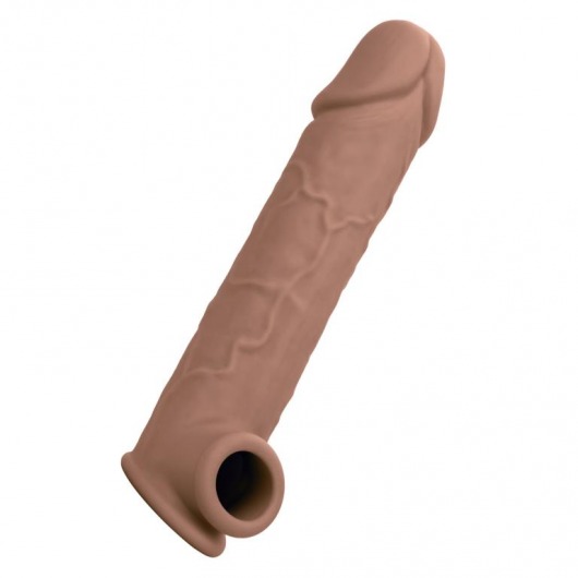 Коричневая удлиняющая насадка на член Life-Like Extension 8” - 20,25 см. - California Exotic Novelties - в Березниках купить с доставкой