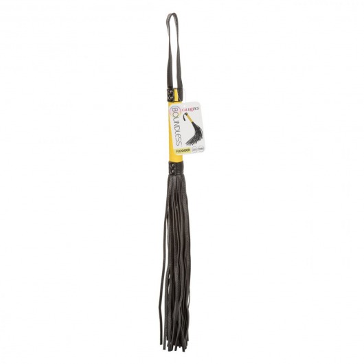 Черная плеть с желтой рукоятью Boundless Flogger - 69,25 см. - California Exotic Novelties - купить с доставкой в Березниках