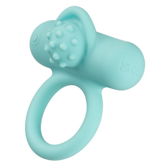 Аквамариновое эрекционное виброкольцо Silicone Rechargeable Nubby Lover’s Delight - California Exotic Novelties - в Березниках купить с доставкой