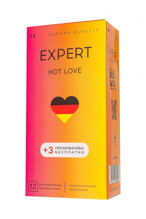 Презервативы EXPERT Hot Love с разогревающим эффектом - 12 шт.(+3 в подарок) - Expert - купить с доставкой в Березниках