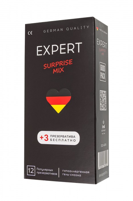 Презервативы EXPERT Surprise Mix - 12 шт.(+3 в подарок) - Expert - купить с доставкой в Березниках