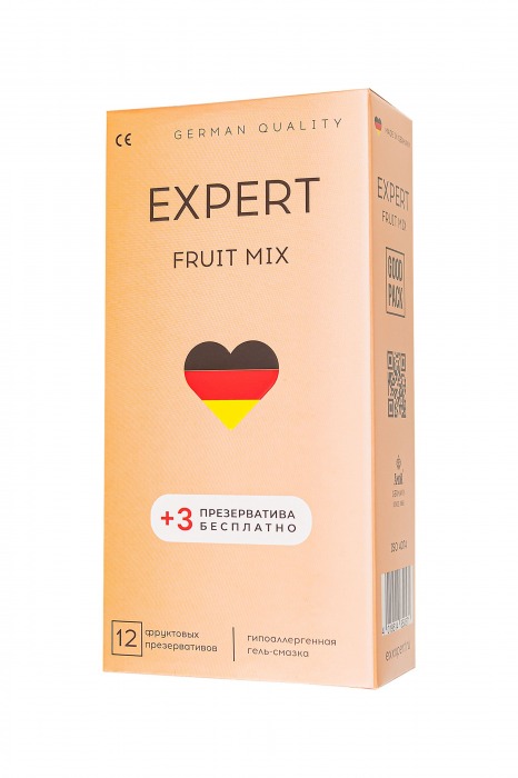 Ароматизированные презервативы EXPERT Fruit Mix - 12 шт.(+3 в подарок) - Expert - купить с доставкой в Березниках