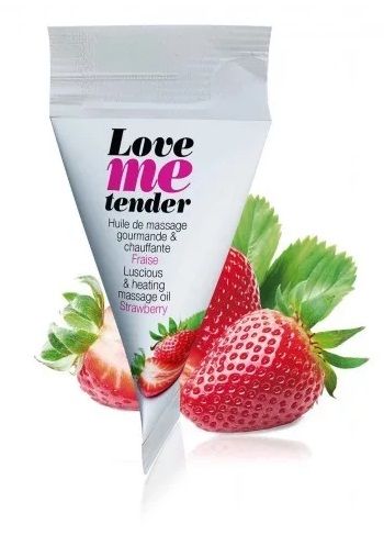 Съедобное согревающее массажное масло Love Me Tender Strawberry с ароматом клубники - 10 мл. - Love to Love - купить с доставкой в Березниках